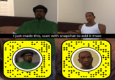 Oshawat created this (me lol) and all you have to do is touch on your screen on the main camera and scan one of the two codes, than you will get Big Smoke and CJ in Snapchat to send to your friends!