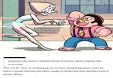 someone who hasn't watched Steven Universe: please explain this Bu screencap The evil Dr. Tutu is sneaking up on our hero Sandal tigerman when he hears a sound and uses his elbow magic to defeat her and send her back to planet albino
