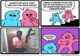 I HIRED A SNIPER TO PUT ME WHAT'S UP WITH THAT RED DOT ON YOUR HEAD? OUT OF MY MISERY IF IEVER DO SOMETHING PAINFULLY EMBARRASSING 丿し GOODBYE FRIEND THIS COMIC MADE POSSIBLE THANKS TO BRIAN ZIMMERMAN MRLOVENSTEIN.COM