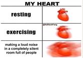 MY HEART resting @ltsBlackFang exercising making a loud noise in a completely silent room full of people