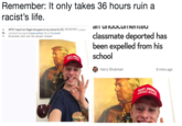 Remember: It only takes 36 hours ruin a racist’s life. Remember: It only takes 36 hours ruin a racist's life. MFW , report an illegal who goes to my school to ICE omonon credd.it) ↑ 61 submitted 3 hours ago by ChipperLockPicker FL tor/The Donald classmate deported has been expelled from his school Harry Shukman 85 comments share save hide give gold crosspost 9 mins ago GREAT A