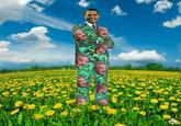 "Photoshopped":/memes/sites/photoshop version of "Barack Obama's":/memes/people/barack-obama presidential portrait to be hung at the Smithsonian museum, in which he is standing in a field of sunflowers, and his suit has the smiling face of George Soros all over it.