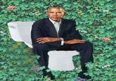 Edited version of former President "Barack Obama's":/memes/people/barack-obama presidential portrait so that the chair he is sitting on has been changed to a toilet.