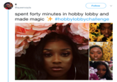Follow @queenxayla spent forty minutes in hobby lobby and made magic + #hobbylobbychallenge 趸1