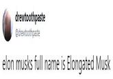 drewtoothpaste @drewtoothpaste elon musks full name is Elongated Musk