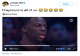 Jemele Hill @jemelehil Follow Draymond is all of us Kenny Ducey 925K views 0:07 / 0:11 9:37 PM-18 Feb 2018