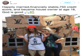 @r_vrch Follow Happily married,financially stable,750 credit score, and became house owner at age 18, God is good at ECORD
