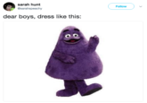 Sarah hunt @sarahspeachy Follow ) ﹀ dear boys, dress like this: