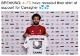 BREAKING: #LFC have revealed their shirt of support for Carragher Sta Ca Chartered FREE B CO.UK JUSTICE FOR CARRA