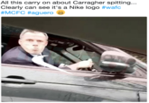 All this carry on about Carragher spitting... Clearly can see it's a Nike logo #watc #MCFC #aguero