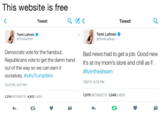 This website is free Tweet Tweet Tomi Lahren @TomiLahren Tomi Lahren @TomiLahren Democrats vote for the handout. Republicans vote to get the damn hand out of the way so we can earn it ourselves. #whyTrumpWon 2/27/16, 5:07 PM Bad news:had to get ajob. Good new It's at my mom's store and chill as F. #1 ivinthedream 7/6/13, 4:13 PM 1,070 RETWEETS 1,046 LIKES 1,210 RETWEETS 4,812 LIKES わ
