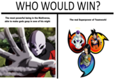 WHO WOULD WIN? The most powerful being in the Multiverse, able to make gods gasp in awe of his might The real Superpower of Teamwork!