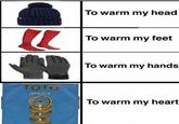 To warm my head To warm my feet To warm my hands TOTO AFRICA To warm my heart