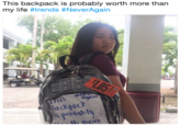 This backpack is probably worth more than my life #trends #NeverAgain cK s probably