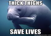 THICK THIGHS SAVE LIVES memegenerator.net