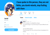 NOT REIKO I have spoke to this person, they are not Reiko, you dumb retards, stop f------ with them Tweets Following Followers 208 34 281 Tweets Tweets & replies Media Starfall @not_Reiko asd θ LOLCOM EE Joined February 2014 Pinned Tweet Starfall @not Reiko 14h Hi If it's not obvious, I'm not Reiko#3333 on Discord. You have the wrong girl. I'm just some trans girl who used to affiliate with some hackers. I don't even HAVE a basement. The cops have been here 4 times, and they've left every time apologizing for the confusion. Tweet to Starfall 95 tl 13 OE