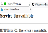 https://voat.co d Welcome to Stea Service Unavailable Service Unavailable HTTP Error 503. The service is unavailable.