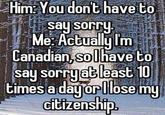 im: You dont have to- sau sorry .AcCualulm sol sau sorruat least 10 Imes a dayor llose my CiEiZenship Cañadan, haveto ti
