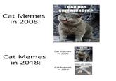 I CAN HAS CHEEZBURGER Cat Memes in 2008: ICAN HAS CHEEZBURGER Cat Memes in 2008: Cat Memes in 2018: when you walking Cat Memes in 2018: