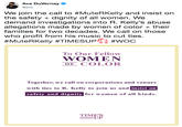 Ava DuVernay @ava We join the call to #MuteRKelly and insist on the safety +dignity of all women. We demand investigations into R. Kelly's abuse allegations made by women of color their families for two decades. We call on those who profit from his music to cut ties. #MuteRKelly #TIMESUPCI #woc To Our Fellow WOMEN OF COLOR Together, we call on corporations and venues with ties to R. Kelly to join us andǐINETO safety and gnity for women of all kinds. TIME'S