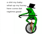 o shit my baby what up my honey here come dat ragtime gaaal 3 bicycle green vehicle cycling bicycle accessory sports equipment