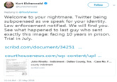 Welcome to your nightmare. Twitter being subpoenaed as we speak for your identity. Law enforcement notified. We will find you. See what happened to last guy who sent exactly this image: facing 10 years in prison. Trial in July.
