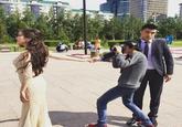 Couple tries to redo the style photoshoot where she is dragging him to someplace romantic