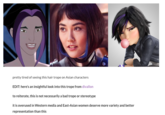 First Post pretty tired of seeing this hair trope on Asian characters EDIT: here's an insightful look into this trope from divallon to reiterate, this is not necessarily a bad trope or stereotype it is overused in Western media and East-Asian women deserve more variety and better representation than this