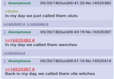 Anonymous 05/20/18(Sun)00:41:20 No.16525382 thots In my day we just called them sluts >>16525387 # >> 16525462 # Anonymous 05/20/18(Sun)00:43:19 No.16525387 >>16525382 # In my day we called them wenches >> 16525414 # Anonymous 05/20/18(Sun)00:51:16 No.16525414 21$5253 2 we called them vile witches Back in my day, we called them vile witches
