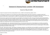 abc enferfainment Statement by Channing Dungey,president, ABC Entertainment Issued on May 29, 2018 I figure if I'm going to be within shooting distance of you, I better try some diplomacy before l arrive I know this is all crazy for you, it's all crazy for me, and it's double crazy for Laura, who is the person I'm trying to protect and accommodate most of all in this process. People fall in love and people fall out of love and love changes all the time, but rarely for one person do they have so many things to consider, so many people to love, give attention to, and please as Laura does. It's also rare to come across the one person you truly believe you're meant to be with, and not only have her married and with kids to boot, but also 2000 miles away in another sovereign nation. This isn't a fling or a tryst or an affair, it's two people being bowled over by discovering a deep wellspring of powerful emotions, and a connection that they never thought possible. I don't covet Laura, want to make her mine alone, or steal her away as much as I want to find any way possible to be in her light and warmth, and to nurture her protect her, and grow with her, for me, and everyone else, as much as I can I don't judge people, ever. Laura doesn't badmouth you, you're not some loser guy we scheme against in our private conversations Through everything she's shown that she loves you deeply and wants to continue a large portion of the life you've built together with Asa, but also explore and grow in other ways. It was hard for me to accept at first too, but I've done so, because again, she's just that god damned incredible a human being So yeah. That's where we are. I don't expect or anticipate a response, our relationship can be as distant or as friendly as we want going forward, when things are settled and comfortable and people adjusted. Life is crazy, and hard, but most unfair of all, short, and these connections and emotions don't reveal themselves every day, it'd be so self-damaging not to pursue it, it's a thought I can't even tolerate, and I think you'll find Laura feels the same way, and what's more will have the chance to grow and explore in other ways that she can share with everyone she loves Thanks for reading Mark
