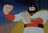 A screen cap from the 1981 Cartoon "Space Stars" from the episode "The Outworlder" featuring Space Ghost. I couldn't help but notice how strange his hands looks in this particular scene...