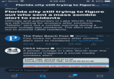 Sprint 6:25 AM Florida city still trying to figure... °0° Weird Florida city still trying to figure out who sent a mass zombie alert to residents Officials and authorities in Lake Worth, Florida, are still looking for answers after someone "falsely" sent out a zombie warning during a power outage last weekend. The alert was sent out to around 7,800 residents The Palm Beach Post @pbp... 21h City looks for answers after zombie alert sent to residents bit.ly/2KPLGGh 30 t0373 766 CBS4 Miami·@CBSMiami. Id A power outage in Lake Worth over the weekend triggered a social media zombies alert. NEWS START TIME: 2018-05-20 01:41:28 PROJECTED REPAIR TIME: 2018-05-20 04:41:28 POWER OUTAGE AND ZOMBIE ALERT FOR RESIDENTS What's happening?
