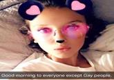 Good morning to everyone except gay people Good morning to everyone except Gay people.