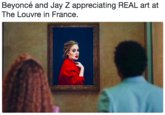 Beyoncé and Jay Z appreciating REAL art at The Louvre in France