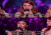 Facepalm worthy caption from woman at MTV Awards that didn't realize the irony of her statement about genderless while being blatantly obvious that there was gender bias, just towards women.