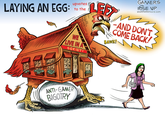 GAMERS RISE UP upvotes to the LAYING AN EG LEB AND DONT COME BACK! WE LIVE IN A SOCIETY BAWK! OPEN ANTI-GAMER Sarah Huckabee Sanders cartoon