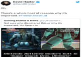 David Hayter @DavidBHayter Oh, Theres a whole host of reasons why it's important.#FreeSnakesButt Gaming Humor & News @VGFGamers Not sure who discovered this or why it's important, but here it is... SUPER MASH BR SUPER SMASHIBRES Nintendo flattened Snake's butt in Super Smash Bros. Ultimate"