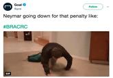 Down Goes Cera Goal @goal Follow Neymar going down for that penalty like: #BRACRC GIF
