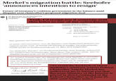 Merkel's migration battle: Seehofer announces intention to resign Future of Germany's coalition government in the balance amid disquiet over chancellor's proposed migration deal Die Beauftragte der Bundesregierung für Migration, Flüchtlinge und Integration Yeah, I'd resign too if someone sent this letter to one of my subordinates Annette Widmann-Mauz Staatsministerin bei der Bundeskanzlerin Bundaskanzerant 11012 Berlin Bayerisches Staatsministerium des Innern Herrn Innenminister Joachim Herrmann Odeonsplatz 3 80539 München HAUSANSCHRET Willy-Brandt-Straße 1, 10557 Berlin POSTANSCHRIFT 11012 Berlin TEL +49 30 18 400-1640 FAX +49 30 18 400-1606 E-AR annette.widmann-mauz@bkbund de ra de İNTERNET www Berlin, 22. Juni 2018 Sehr geehrter Herr Herrmann, es wurde mehrmals betont, dass die Migration nach Deutschland gesteuert und begrenzt werden muss, um Einheit und Ordnung zu schaffen. Die entsprechenden Punkte wurden im Koalitionsvertrag vom 14. März 2018 festgehalten Der Masterplan Migration von Bundesinnenminister Horst Seehofer widerspricht den existierenden Vereinbarungen. Wenn dieser Plan realisiert würde, wäre die Stabilität Deutschlands und der Europäischen Union gefährdet. Um negative Auswirkungen des Alleingangs von Horst Seehofer zu vermeiden beauftragte Bundeskanzlerin Dr. Angela Merkel mich damit, Ihnen mitzuteilen dass das Bayerische Staatsministerium des Innern und für Integration ab 25. Juni 2018 direkt der Bundeskanzlerin unterstellt sein soll, bis eine besondere Weisung erfolgt To avoid the backlash of Horst Seehofer's arbitrary actions Federal Chancellor Angela Merkel has authorized me to inform you that Mit freundlichen Grüßen Annette Widmann-Mauz MdB Bavarian Ministry of the Interior is laced in direct command of the Federal Chancellor as of June 25 2018 until further notice."
