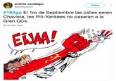 Spanish Cartoon andrea uscategui @andreauscat 1 Follow #1 8Ago El 1ro de Septiembre las calles seran Chavista, los Piti-Yankees no pasaran a la Gran CCs. Translate Tweet EUAA!