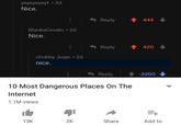 yeyeyeyeyt 2d Nice. Reply444 BlankaCevalo 2d Nice. Reply420 chubby_boye 2d nice Reply2260 10 Most Dangerous Places On The Internet 1.1M views 13K 2K Share Add to