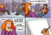 0001 AN ARTİST! I WONDER WHAT HE'S DRAWİNG Wow iSHE DRAWİNG ME??