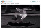 Mr. Clean @RealMrClean Follow I wish for world clean.