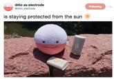 ditto as electrode @ditto_electrode Following is staying protected from the sun