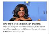 UL DE NARDS Why are there no black Koch brothers? There are many rich nonwhite Americans, but a lack of nonwhite megadonors could hamper Democratic hope... & NBC News . 8 hours ago )
