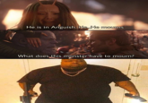 He is in Anguish. He .He mourns What does,this monster have to mourn this monster have to mourn?