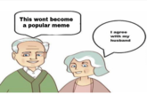 This wont become a popular meme I agree with my husband