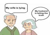 My wife is lying My husband is telling the truth