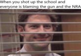 When you shot up the school and everyone is blaming the gun and the NRA