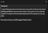 Jun 9, 2006 #134 Dead Hippie said: I do agree that Waluigi really should have his own franchise and his own games, similiar to how Wario was the star of the game Super Mario Land 3: Wario Land. The best case scenario for Waluigi in my opinion would for him to star in an Alpha Dream developed RPG. The dialogue in the RPG could help explain Waluigi's past and the RPG can easily give him new and unique abilities. Which reminds me, this one guy on GameFAQs suggested "Waluigi's Taco Stand."